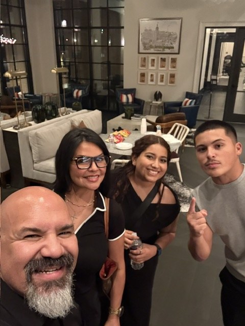 Abel with three guests at the first Bexar AI, September 30